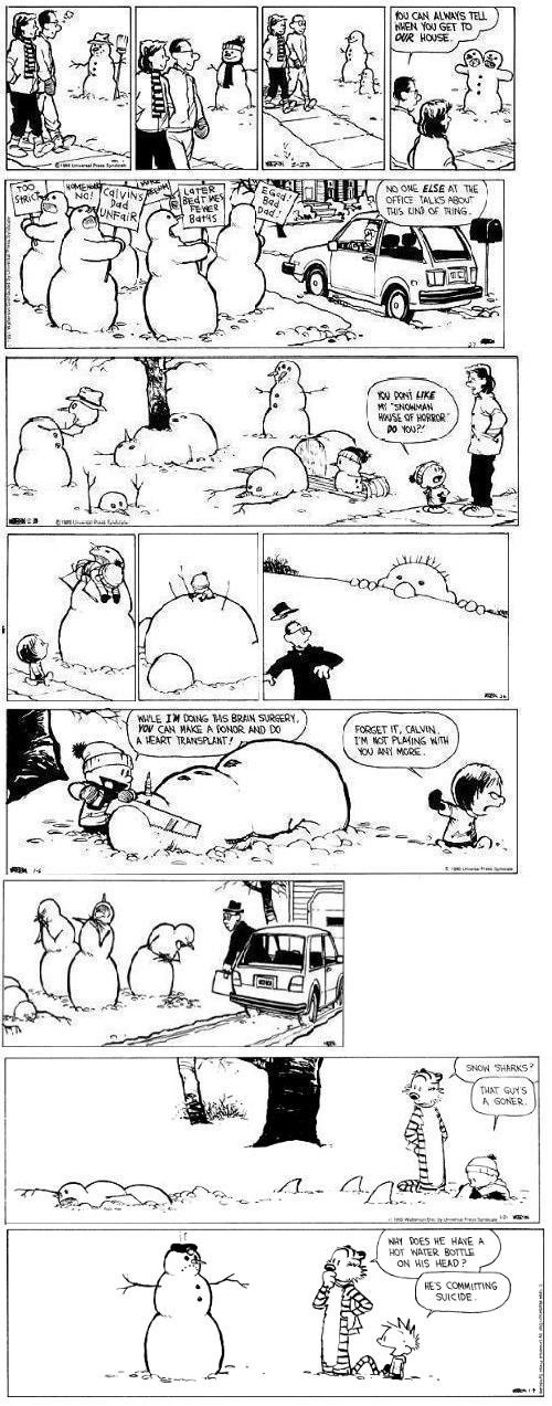 Calvin and his Snowmen
